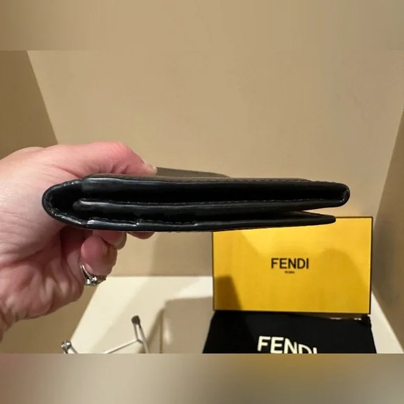Fendi Vitello Grace Micro Zucca Pattern Men’s Long Wallet W/box & dustbag
